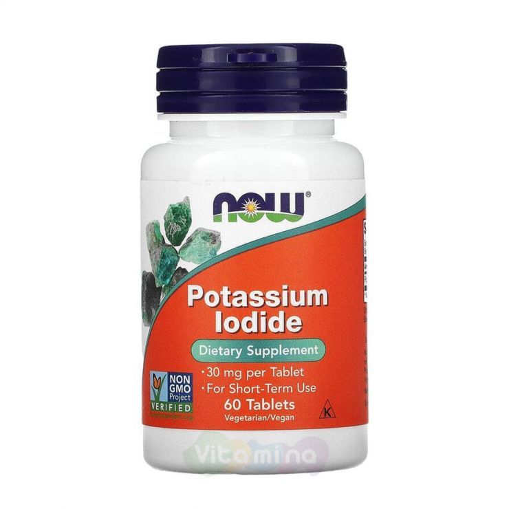 Now Potassium Iodide Йодид Калия 30 мг, 60 табл