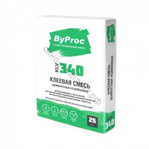 ByProc Клей цементный усиленный для плитки KLV-340, 25 кг, шт код:062028