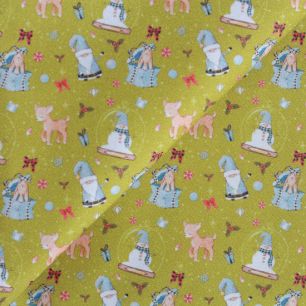 Хлопок снеговики и санты на зеленом 50х37 см limit