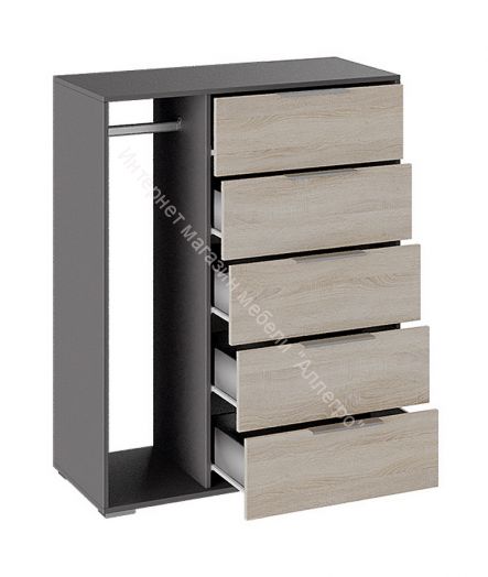 Комод комбинированный «Нуар» тип 1 (Фон серый/Дуб Сонома)