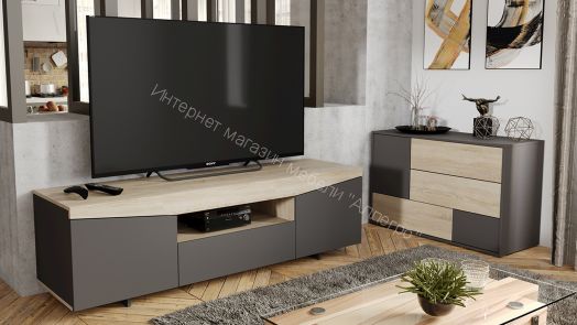 Тумба ТВ тип 1 (Дуб Сонома/ Графит Серый)