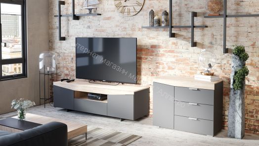 Комод тип 1 (Дуб Сонома/Графит Серый)