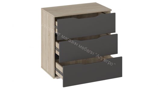 Комод тип 3 ТриЯ (Дуб Сонома/Графит Серый)
