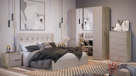 Комод «Эмбер» (Баттл Рок/Серый глянец)