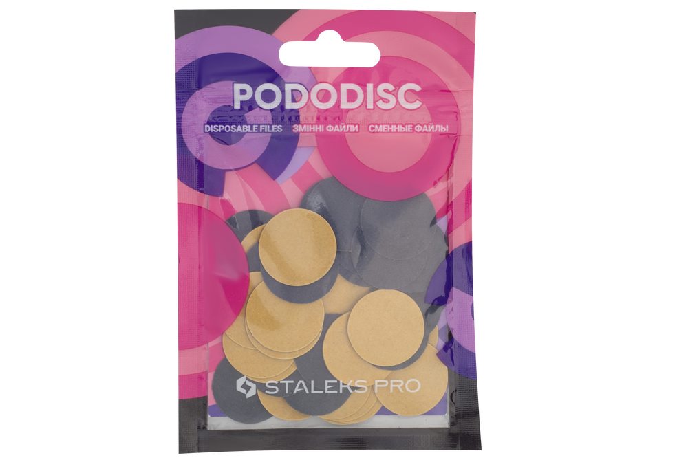 Сменные файлы для педикюрного диска PODODISC Staleks Pro Expert M (50 шт), 80 грит (Арт. PDF-20-80)