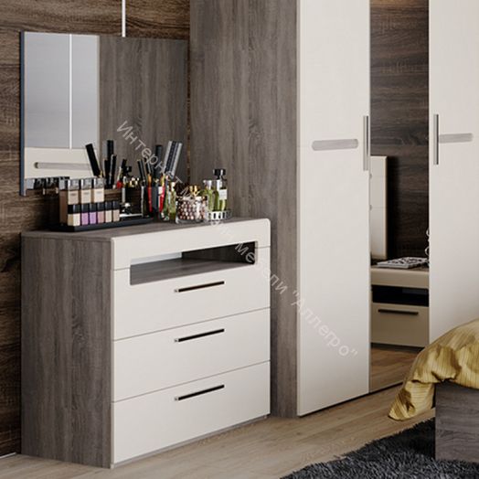 Комод с 3-мя ящиками «Фьюжн» (Бежевый, Дуб Сонома трюфель)