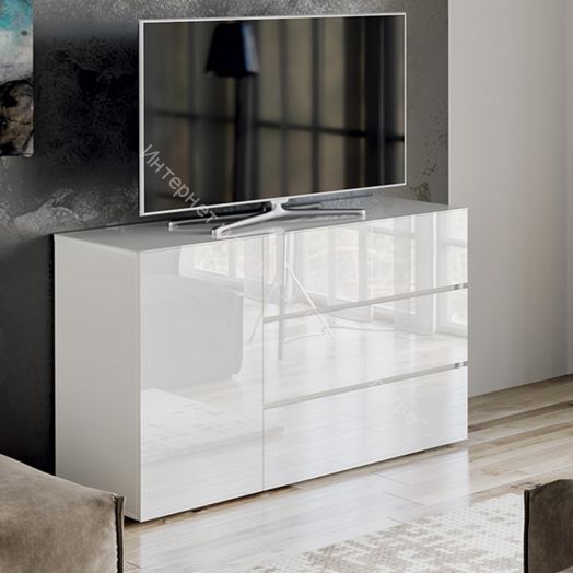 Комод «Glance» тип 2 (Белый/Стекло белый глянец)