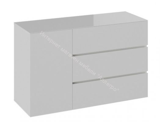 Комод «Glance» тип 2 (Белый/Стекло белый глянец)