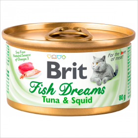 Влажный корм для кошек Brit Fish Dreams Tuna & Squid с тунцом и кальмаром