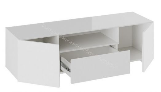 Тумба для ТВ «Glance» тип 1 (Белый/Стекло белый глянец)