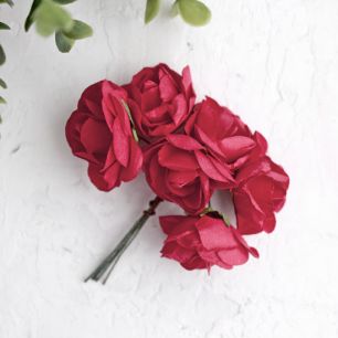 Бумажные цветы Красные - Кукольная миниатюра