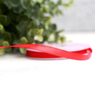 Лента атласная 6 мм, красная, 1 м