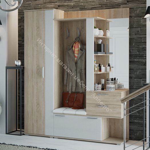 Шкаф для одежды «Эрика» (Дуб сонома/Белый)