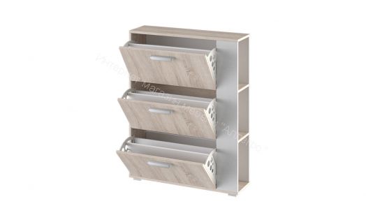 Тумба для обуви «Эрика» Тип 1 (Дуб Сонома/Белый ясень)