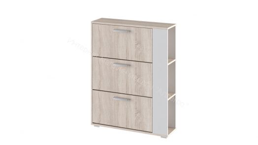 Тумба для обуви «Эрика» Тип 1 (Дуб Сонома/Белый ясень)