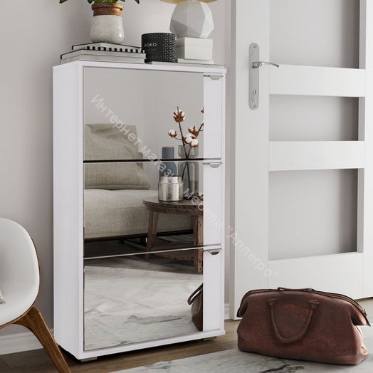 Тумба для обуви тип 8 (Белый Ясень)