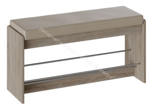 Тумба для обуви «Тайм» тип 2 (Дуб Сонома трюфель/Кожзам бежевый)