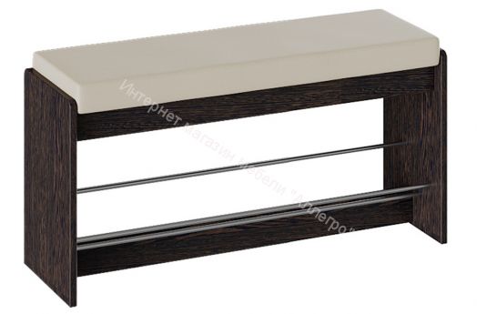 Тумба для обуви «Тайм» тип 2 (Венге цаво/кож.зам. Крем)