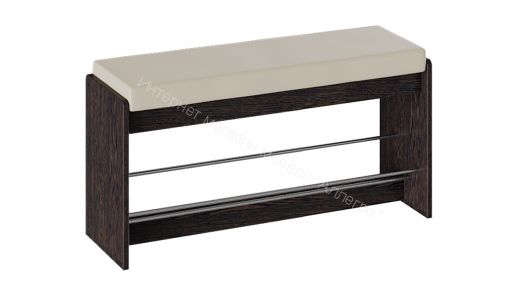 Тумба для обуви «Тайм» тип 2 (Венге цаво/кож.зам. Крем)