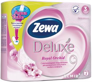 Бумага туалетная ZEWA Deluxe 4шт Орхидея 3 слоя