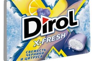 Жевательная резинка DIROL X-FRESH 16г Свежесть черники/цитруса