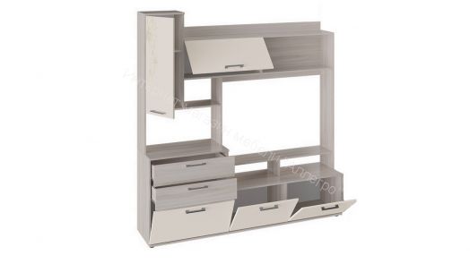 Секция комбинированная «Марта» (Ясень шимо/Сатин матовый с рисунком)