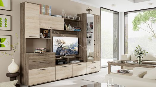 Шкаф комбинированный «Марта» (Дуб Сонома трюфель/Дуб Сонома)