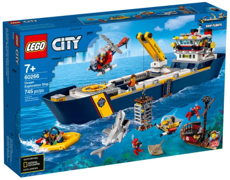 Конструктор LEGO City 60266 Океан: исследовательское судно, 745 дет.