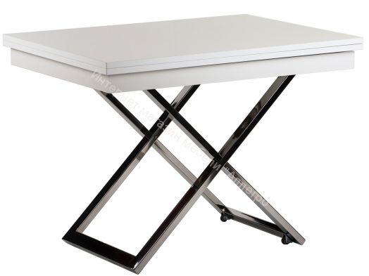 Стол-трансформер "Cross GL" Белый глянец