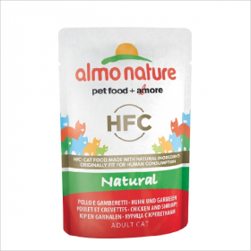 Влажный корм для кошек Almo Nature с тунцом и курицей и креветками