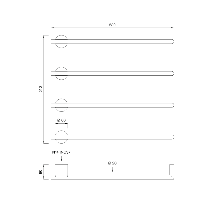 Полотенцесушитель Cea Design EQUILIBRIO EQB 04 ФОТО