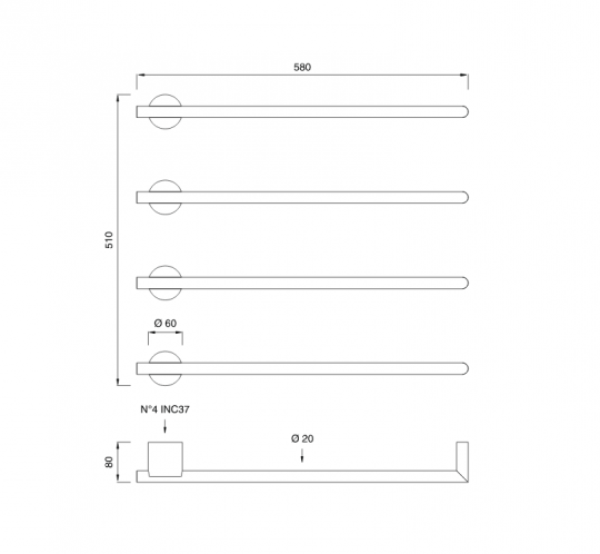 Полотенцесушитель Cea Design EQUILIBRIO EQB 04 ФОТО