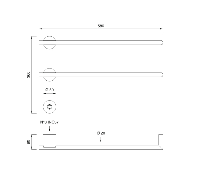 Электрический полотенцесушитель Cea Design EQUILIBRIO EQB 12 схема 2