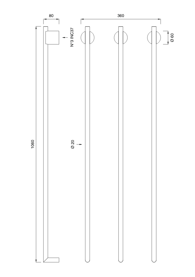 Полотенцесушитель Cea Design EQUILIBRIO EQB 23 ФОТО