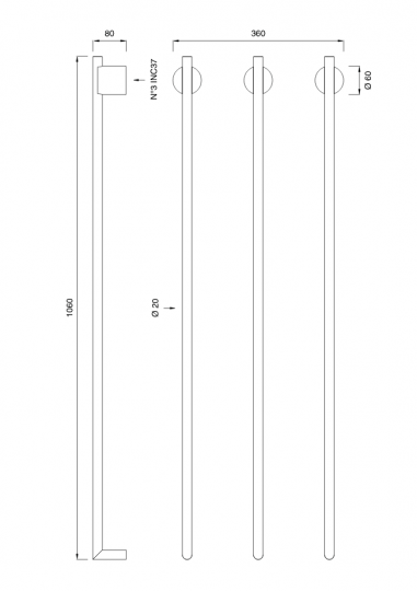 Полотенцесушитель Cea Design EQUILIBRIO EQB 23 ФОТО