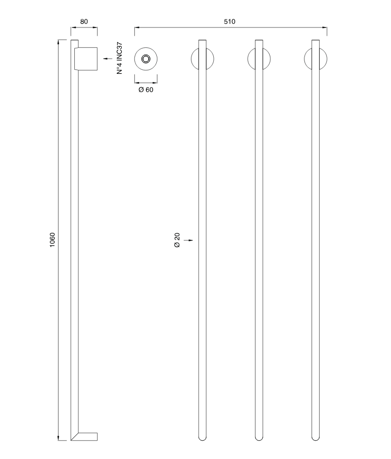 Полотенцесушитель Cea Design EQUILIBRIO EQB 33 ФОТО