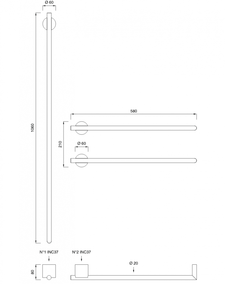 Полотенцесушитель Cea Design EQUILIBRIO EQB 43 ФОТО