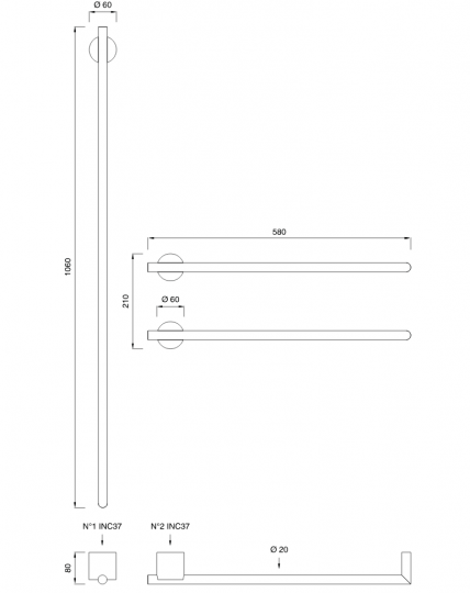 Полотенцесушитель Cea Design EQUILIBRIO EQB 43 ФОТО