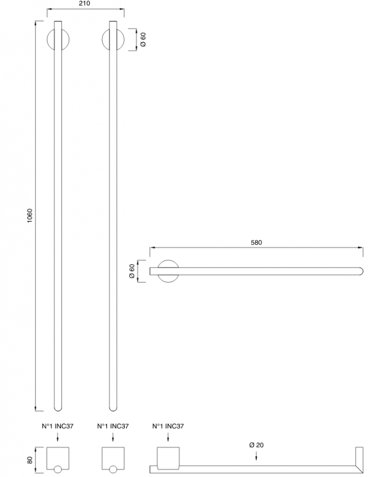 Полотенцесушитель Cea Design EQUILIBRIO EQB 63 ФОТО