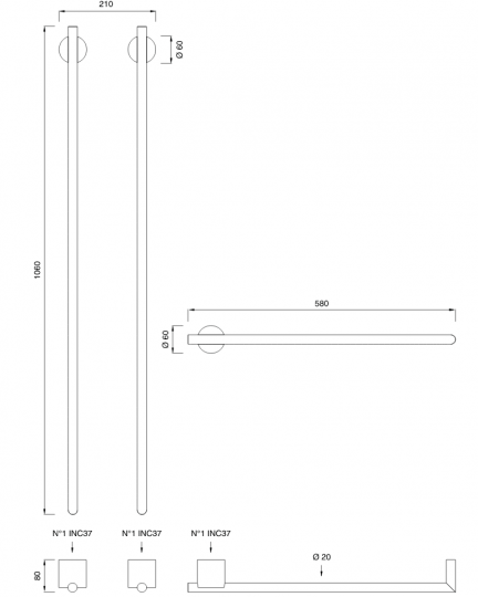 Полотенцесушитель Cea Design EQUILIBRIO EQB 63 ФОТО