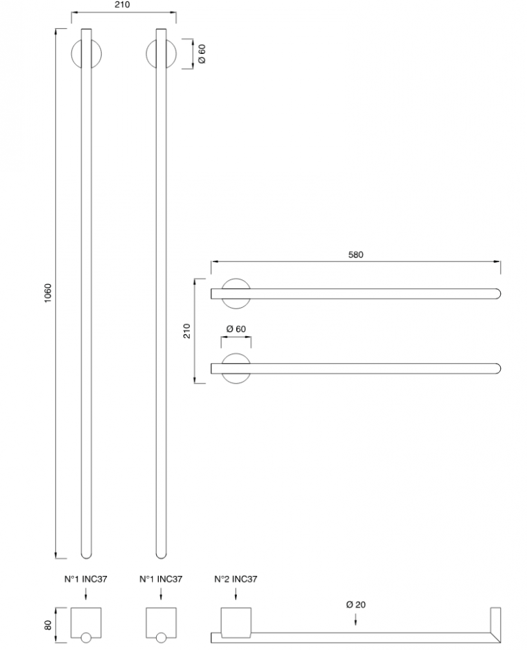 Полотенцесушитель Cea Design EQUILIBRIO EQB 64 ФОТО