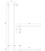 Полотенцесушитель подвесной Cea Design EQUILIBRIO EQB 73 схема 2