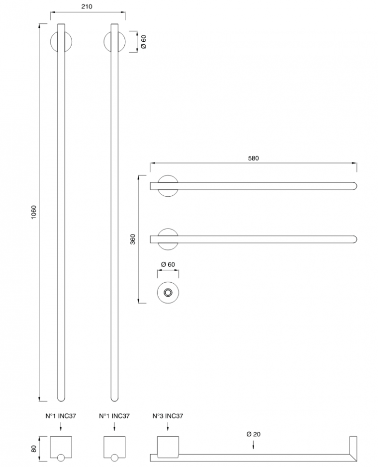 Полотенцесушитель Cea Design EQUILIBRIO EQB 74 ФОТО