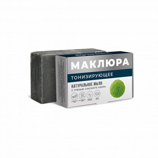 Маклюра натуральное мыло Тонизирующее с грязью Сакского озера 100г