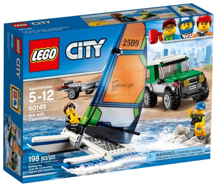 Конструктор LEGO City 60149 Внедорожник с прицепом для катамарана, 198 дет.