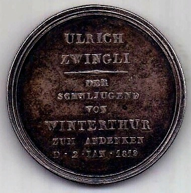 медаль 1819 Швейцария 300 лет Реформации UNC