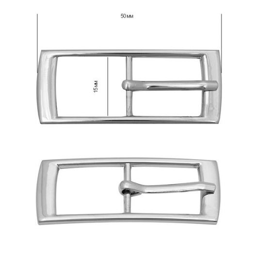 Пряжка металлическая 50х20 мм внутренний размер 15 мм Разные цвета металла (TBY1060)
