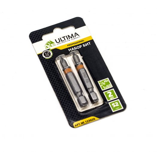 Набор бит Ultima PH 2х50, сталь S2, блистер 2 шт.