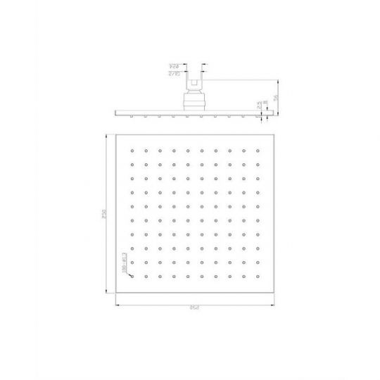 Верхний душ OMNIRES 25х25 см WG225CR (хром) схема 2