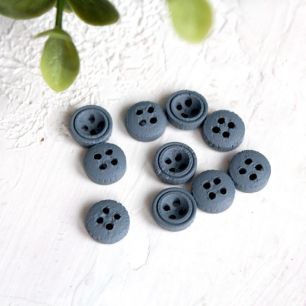 Деревянные пуговицы темно-серые, 10 шт., 8 мм.